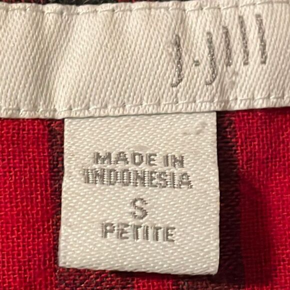 J.Jill red and black check soft flannel tunic with pockets S Petite - Picture 8 of 9